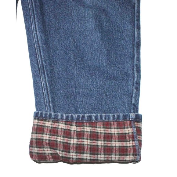 Eddie Bauer Flannel Lined Blue Denim Cotton Jeans Outdoors Mens Size 42 x 31 - Picture 8 of 9